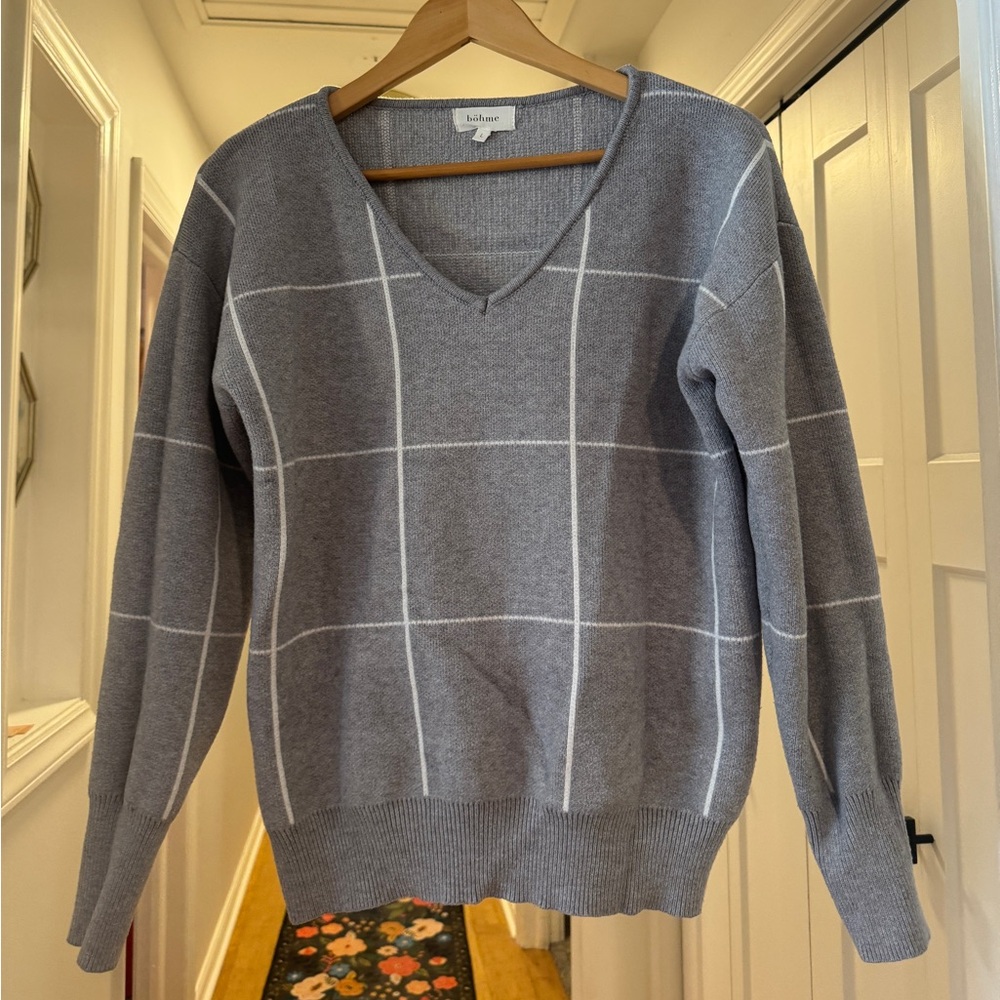 Bohme Gray V-Neck Women's Sweater